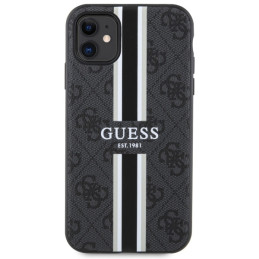Guess 4G Printed Stripes MagSafe dėklas iPhone 11 / Xr - juodas