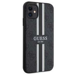 Guess 4G Printed Stripes MagSafe dėklas iPhone 11 / Xr - juodas