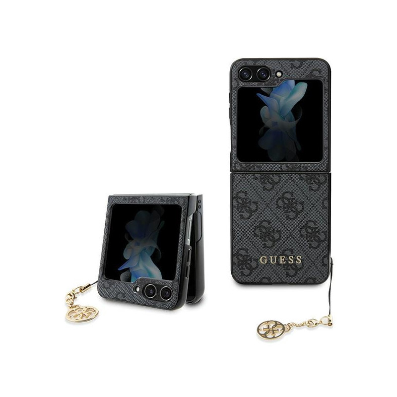 Guess 4G Charms Collection dėklas, skirtas Samsung Galaxy Z Flip 5 - pilkas