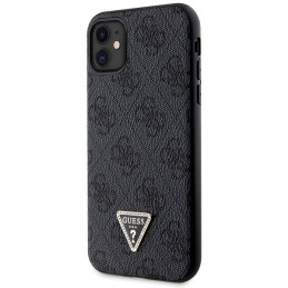 Guess Crossbody 4G metalinis logotipo dėklas, skirtas iPhone 11 / Xr – juodas