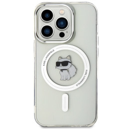 Karl Lagerfeld IML Choupette MagSafe dėklas iPhone 15 Pro - skaidrus