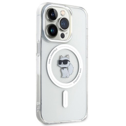 Karl Lagerfeld IML Choupette MagSafe dėklas iPhone 15 Pro - skaidrus