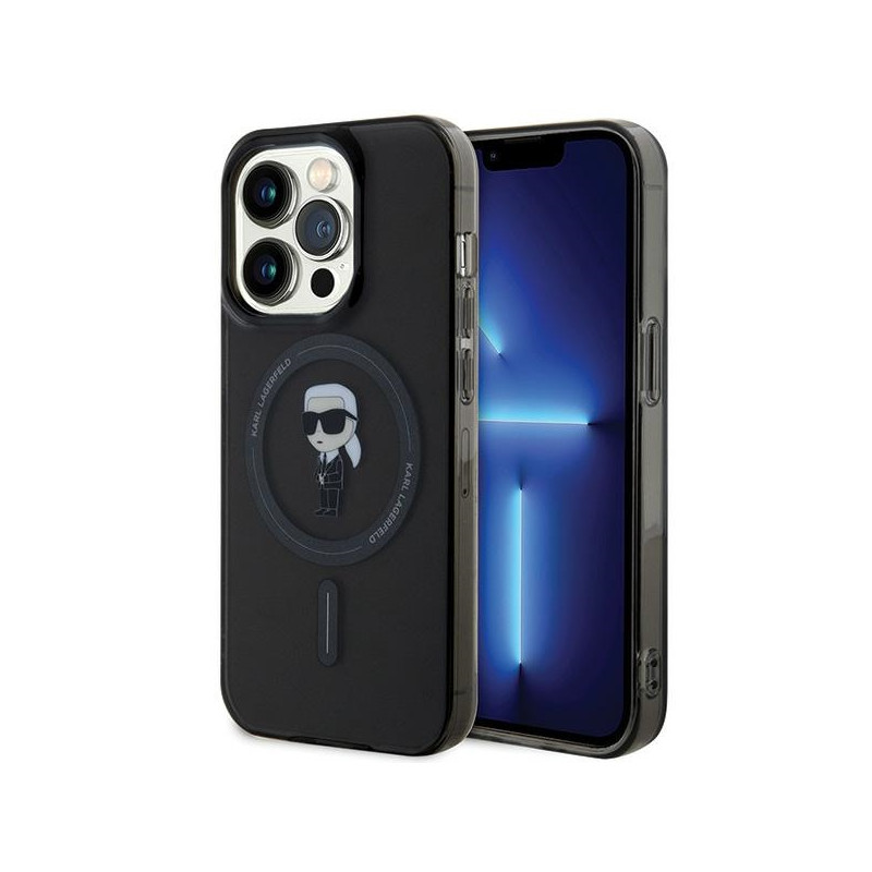 Karl Lagerfeld IML Ikonik MagSafe dėklas iPhone 15 Pro - juodas