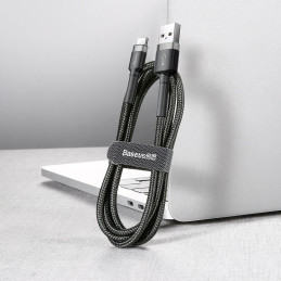 „Baseus Cafule“ kabelis USB-A / USB-C QC3.0 2A 3 m – pilkai juodas