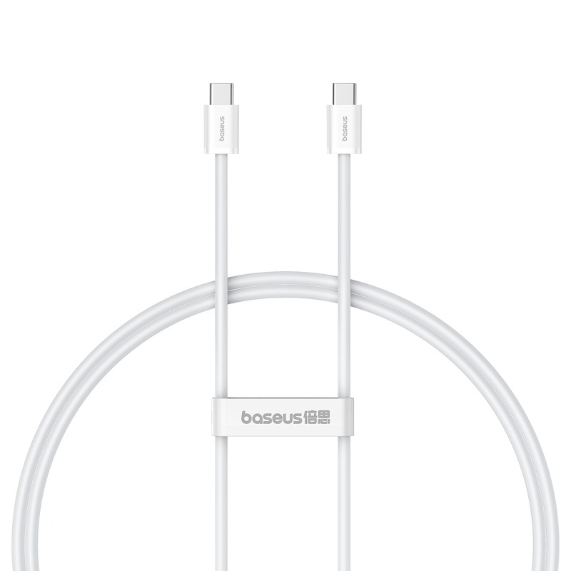 „Baseus Superior Series ll“ USB-C – USB-C 30 W 480 Mb/ s laidas, 1 m – baltas