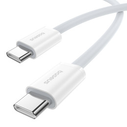 „Baseus Superior Series ll“ USB-C – USB-C 30 W 480 Mb/ s laidas, 1 m – baltas