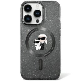 Karl Lagerfeld Karl&Choupette Glitter MagSafe dėklas iPhone 11 / Xr - juodas