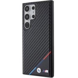 BMW Carbon Tricolor Line MagSafe dėklas Samsung Galaxy S24 Ultra - juodas