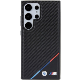 BMW Carbon Tricolor Line MagSafe dėklas Samsung Galaxy S24 Ultra - juodas