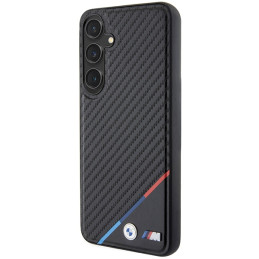 BMW Carbon Tricolor Line MagSafe dėklas Samsung Galaxy S24 - juodas