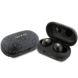 TWS Guess 4G Metalinės Bluetooth ausinės su ENC prijungimo stotele - juodos