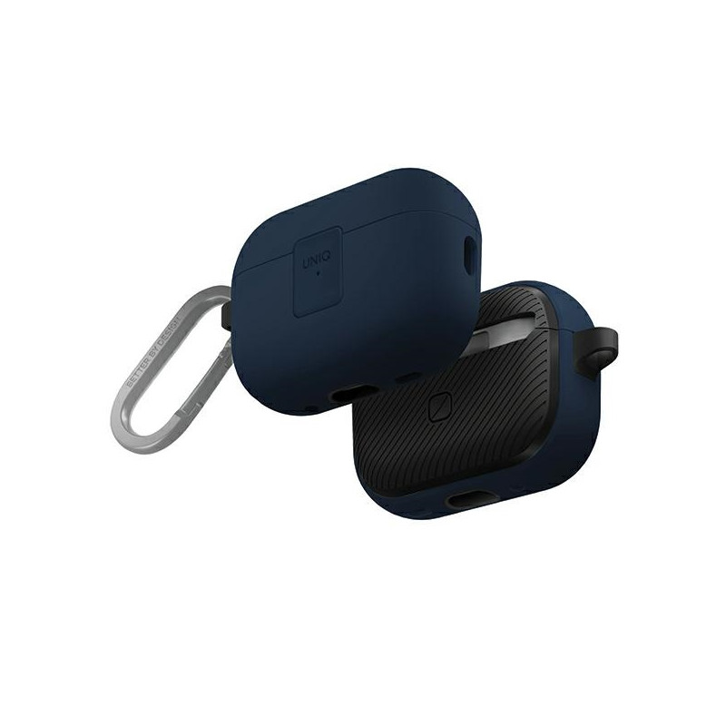 UNIQ Clyde Lock Case, skirtas AirPods Pro 2 (2022/ 2023) – mėlynai tamsiai pilkas