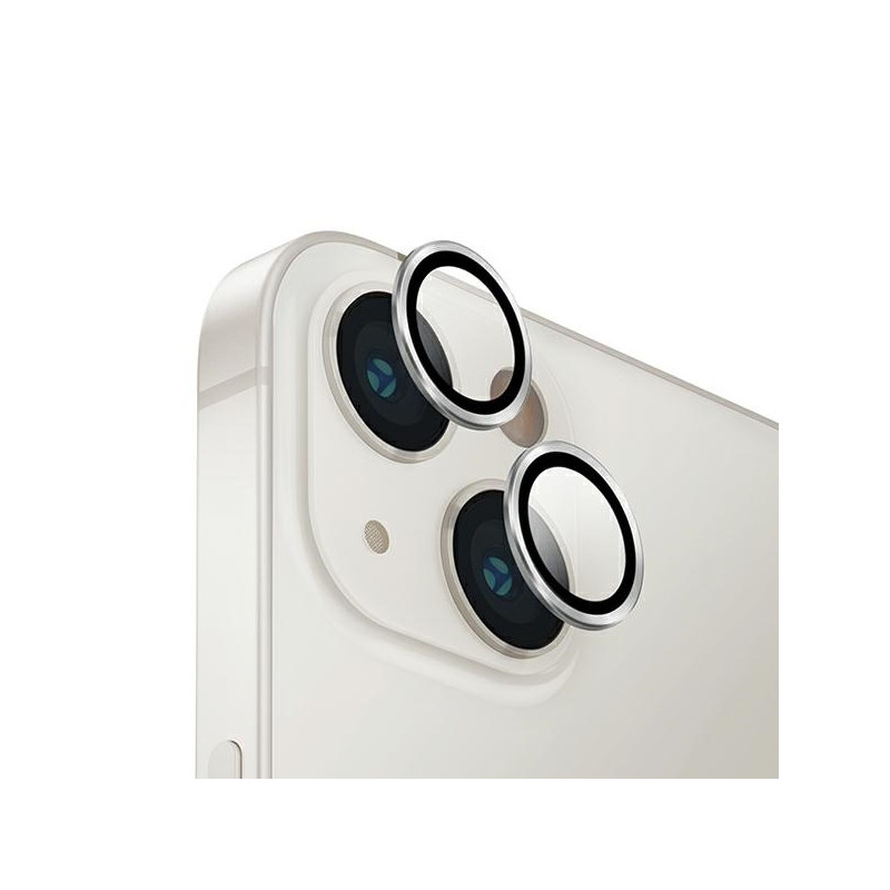 UNIQ Optix aliuminio fotoaparato objektyvo apsauga iPhone 14/ 14 Plus fotoaparato objektyvui su aplikatoriumi – sidabrin...