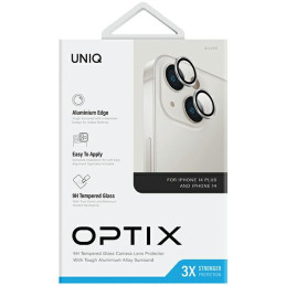 UNIQ Optix aliuminio fotoaparato objektyvo apsauga iPhone 14/ 14 Plus fotoaparato objektyvui su aplikatoriumi – sidabrin...