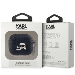 Karl Lagerfeld monograma Karl & Choupette Head dėklas, skirtas AirPods 3 – juodas