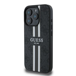 Guess 4G Printed Stripes MagSafe dėklas iPhone 16 Pro - juodas
