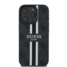 Guess 4G Printed Stripes MagSafe dėklas iPhone 16 Pro - juodas