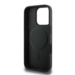 Guess 4G Printed Stripes MagSafe dėklas iPhone 16 Pro - juodas
