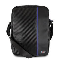 BMW Carbon & Blue Stripe krepšys 8" planšetiniam kompiuteriui - juodas