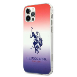 JAV Polo Assn byla Gradiento raštų kolekcija, skirta iPhone 12 / iPhone 12 Pro – raudona ir mėlyna
