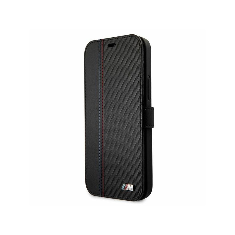 BMW M Collection PU Carbon Stripe dėklas iPhone 12 mini - juodas