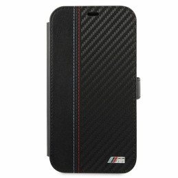 BMW M Collection PU Carbon Stripe dėklas iPhone 12 mini - juodas