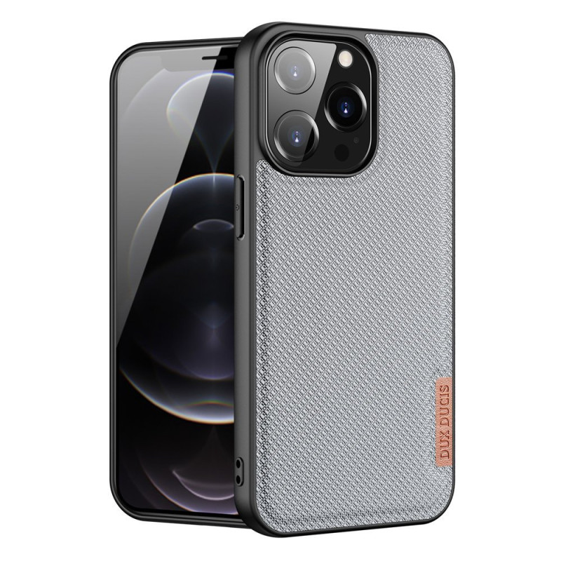 Dux Ducis Fino dėklas, dangtelis, dengtas nailono medžiaga, iPhone 13 Pro, pilka