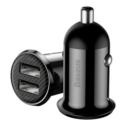 Automobilinis įkroviklis Baseus Grain Pro 2x USB 4.8 A juodas (CCALLP-01)