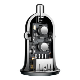 Automobilinis įkroviklis Baseus Grain Pro 2x USB 4.8 A juodas (CCALLP-01)