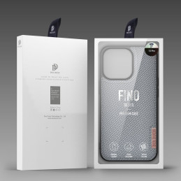 Dux Ducis Fino dėklas, dangtelis, dengtas nailono medžiaga, iPhone 13 Pro, pilka