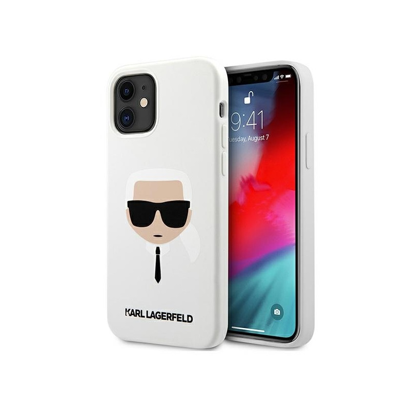 Karl Lagerfeld Silikoninis Karl& 39 s Head dėklas iPhone 12 mini - baltas