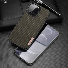 Dux Ducis Fino dėklo dangtelis padengtas nailono medžiaga iPhone 13 Pro žalia