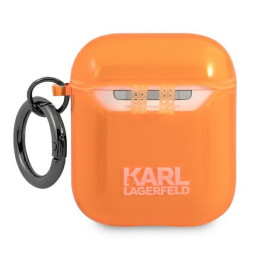 Karl Lagerfeld Choupette dėklas, skirtas AirPods 1/ 2 – oranžinis