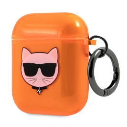 Karl Lagerfeld Choupette dėklas, skirtas AirPods 1/ 2 – oranžinis