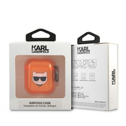 Karl Lagerfeld Choupette dėklas, skirtas AirPods 1/ 2 – oranžinis