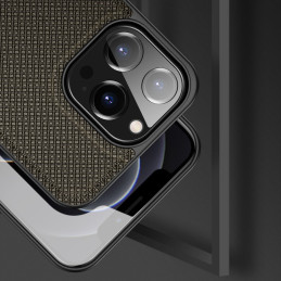 Dux Ducis Fino dėklo dangtelis padengtas nailono medžiaga iPhone 13 Pro žalia
