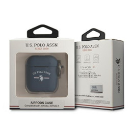 JAV Polo Assn byla Silikono kolekcija, skirta AirPods 1/ 2 – tamsiai mėlyna
