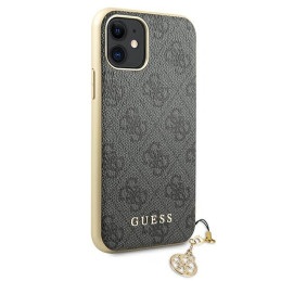 Guess 4G Charms Collection dėklas, skirtas iPhone 11 / Xr - pilkas
