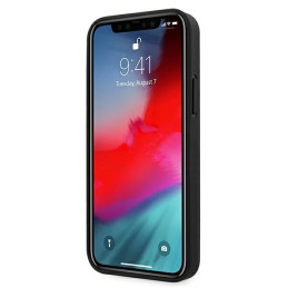 BMW Leather Curve Perforate dėklas iPhone 12 mini - juodas