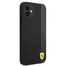 Ferrari On Track Carbon Stripe dėklas iPhone 12 mini - juodas