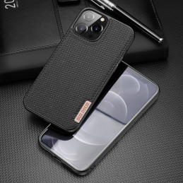 Dux Ducis Fino dėklas, dangtelis padengtas nailono medžiaga, iPhone 13 Pro Max, juodas