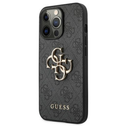 Guess 4G Big Metal Logo dėklas, skirtas iPhone 13 Pro / iPhone 13 - pilkas