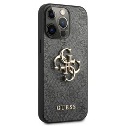 Guess 4G Big Metal Logo dėklas, skirtas iPhone 13 Pro / iPhone 13 - pilkas