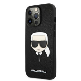Karl Lagerfeld Saffiano Ikonik Karl& 39 s Head dėklas, skirtas iPhone 13 Pro / iPhone 13 - juodas