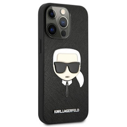 Karl Lagerfeld Saffiano Ikonik Karl& 39 s Head dėklas, skirtas iPhone 13 Pro / iPhone 13 - juodas