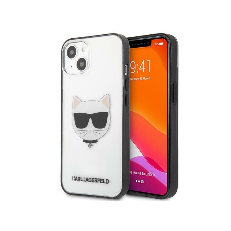 Karl Lagerfeld Ikonik Choupette dėklas iPhone 13 mini - skaidrus