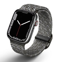 UNIQ Aspen pintas dirželis, skirtas Apple Watch 1/ 2/ 3/ 4/ 5/ 6/ 7/ 8/ SE/ SE2 44/ 42/ 45mm – pilkas