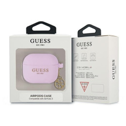 Guess Charm 4G Collection dėklas, skirtas AirPods 3 – violetinis