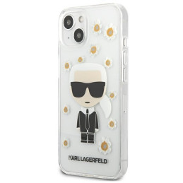 Karl Lagerfeld Flower Ikonik Karl dėklas iPhone 13 mini - skaidrus