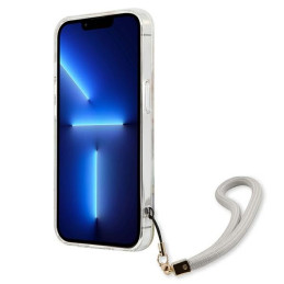 Guess Flower Strap dėklas iPhone 13 mini - violetinis